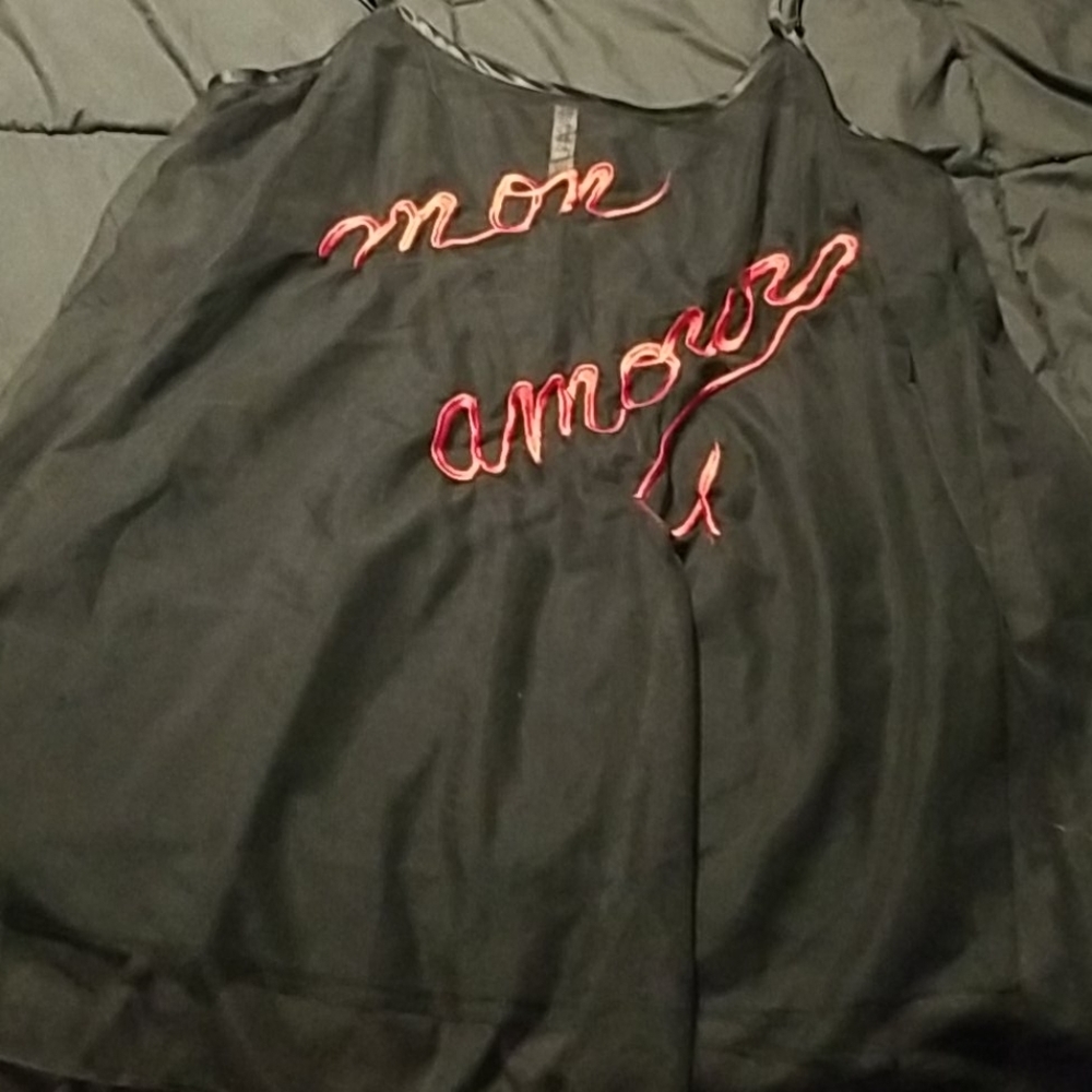Black lingerie with French writing